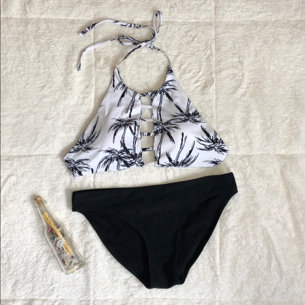 Zaful Swimsuit top and Aerie Plain Black bottoms